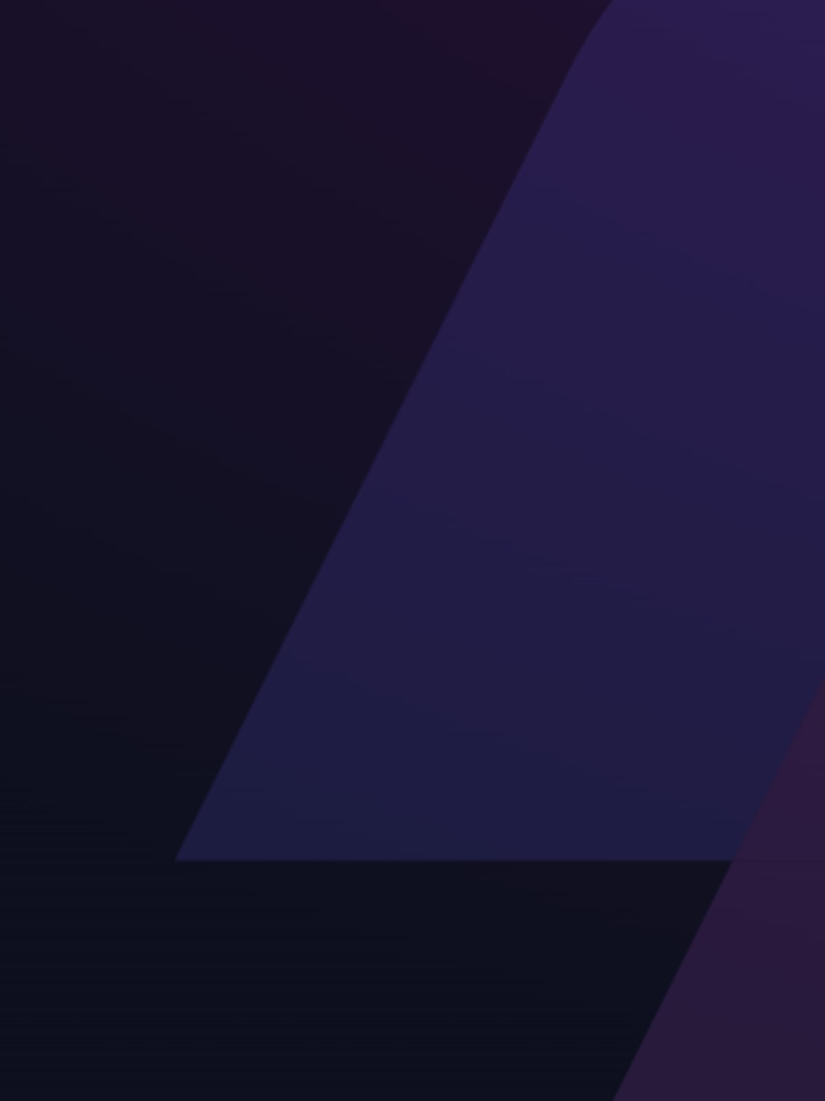 Abstract image with dark purple and black background, overlaid by large, semi-transparent geometric shapes in varying shades of purple, creating a minimalist, modern design.