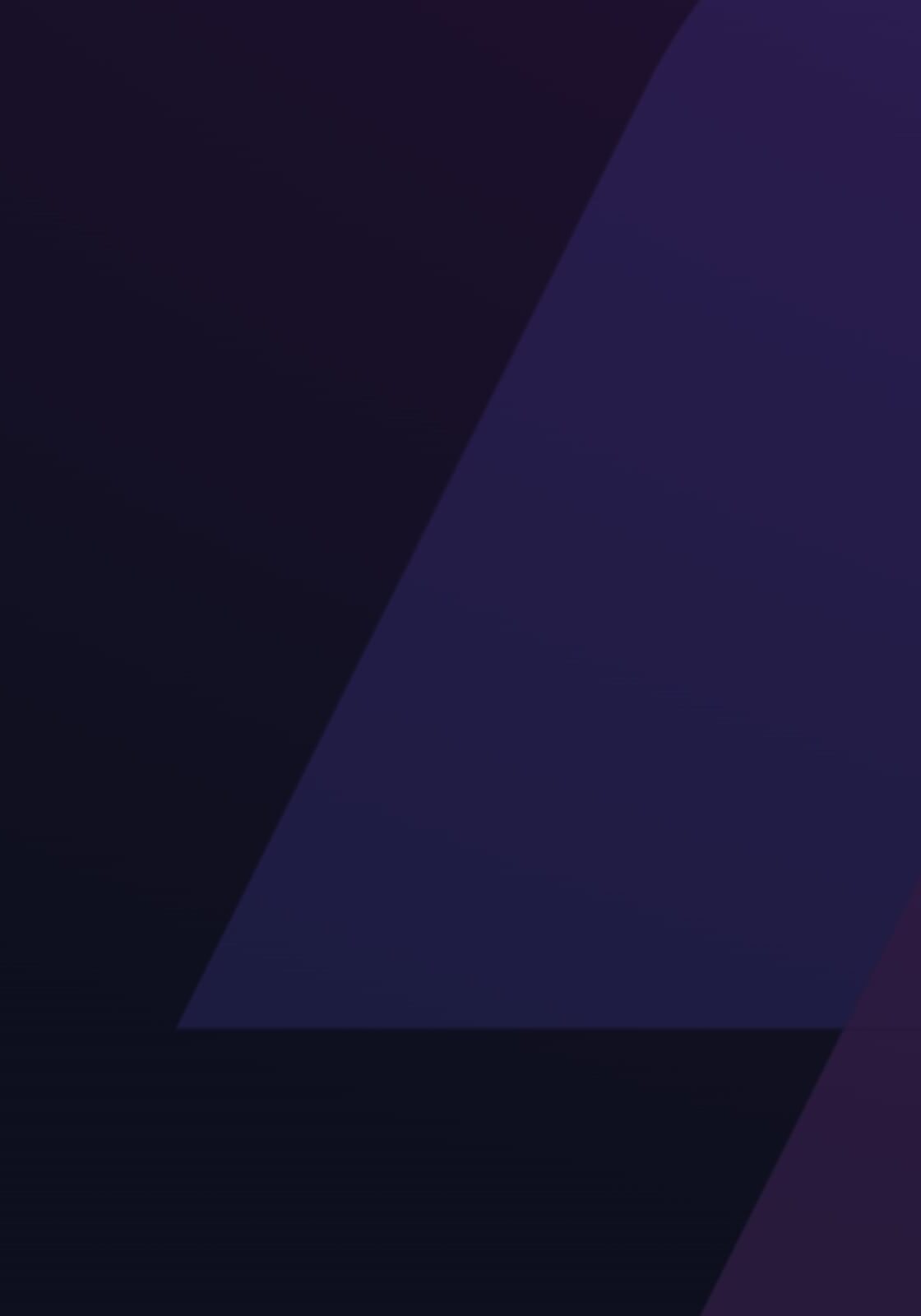 Abstract image with dark purple and black background, overlaid by large, semi-transparent geometric shapes in varying shades of purple, creating a minimalist, modern design.